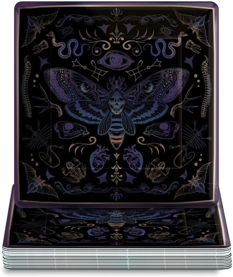 Amscan Dark Academia 7 Square Plates - Image 1