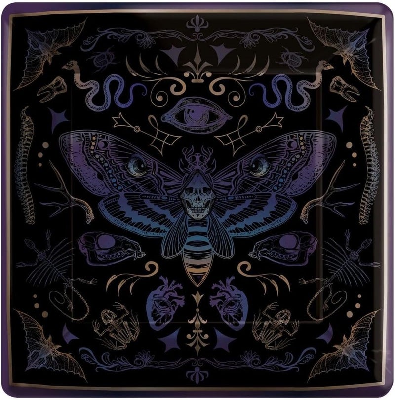 Amscan Dark Academia 7 Square Plates - Image 2