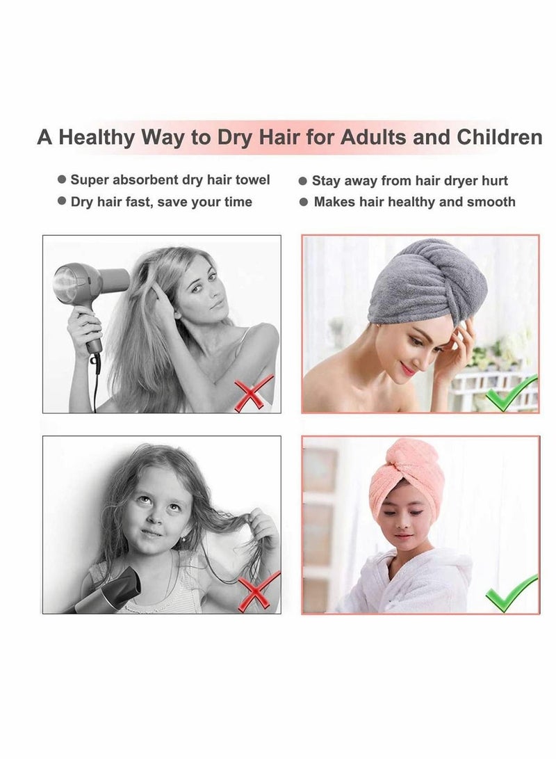 Microfiber Hair Towel Wrap Set - for Drying Curly, Long  Thick with Makeup Headband Women - Image 4