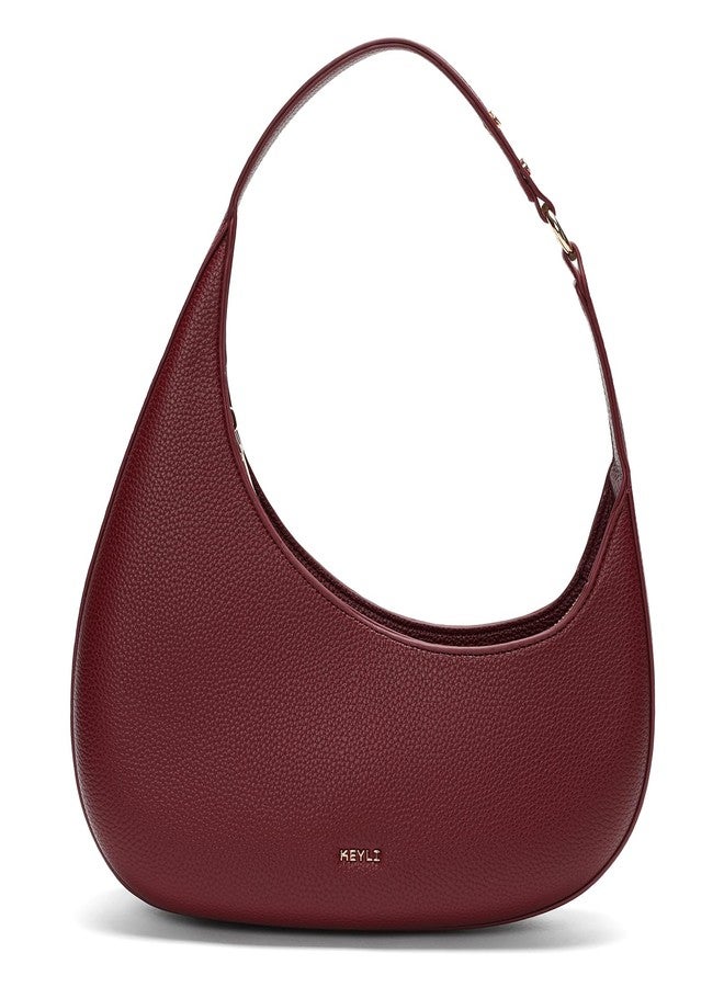 Keyli Shoulder Bag for Women Trendy Casual Leather Shoulder Purses lightweight Handbags Clutches with Zipper closure, A-wine Red - Image 1