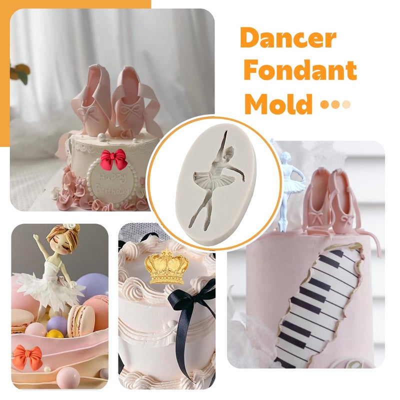Sijiangmold Ballet Dancer Silicone Molds Ballet Shoes Fondant Molds Bow Candy Molds Crown Chocolate Mold For Cake Decorating Cupcake Topper Polymer Clay Gum Paste Set Of 4 - Image 4