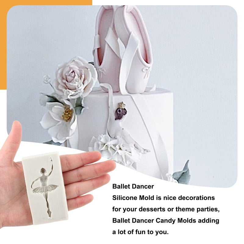 Sijiangmold Ballet Dancer Silicone Molds Ballet Shoes Fondant Molds Bow Candy Molds Crown Chocolate Mold For Cake Decorating Cupcake Topper Polymer Clay Gum Paste Set Of 4 - Image 3