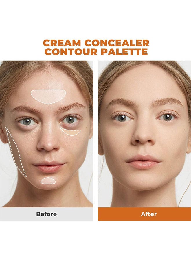 Julystar Full Cover Concealer Palette - Tri-Color Concealer Make Up - Corrects Dark Circles Red Marks Scars and Softens Fine Lines - Highlight Contours Waterproof Long Lasting Concealer Matte Foundation  - Image 3