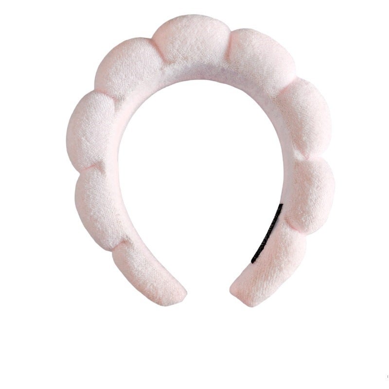 Generic Trendy Korean Simple Hair Band Unisex Cloud Pattern Scrunchie Soft Breathable Hair Accessories Hairband For Men And Women Lotus color 