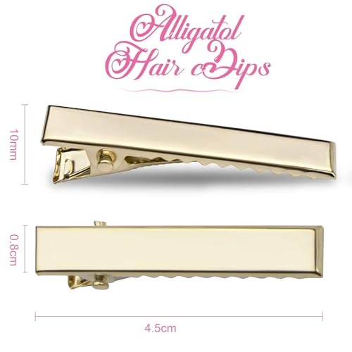 NEOBABY Plain Alligator Barrettes Metal Hair Pins Clips | Hair Styling Accessories for Girls and Women's (Pack of 50 Pcs) (GOLDEN 4 CM, 4 CM) - Image 4