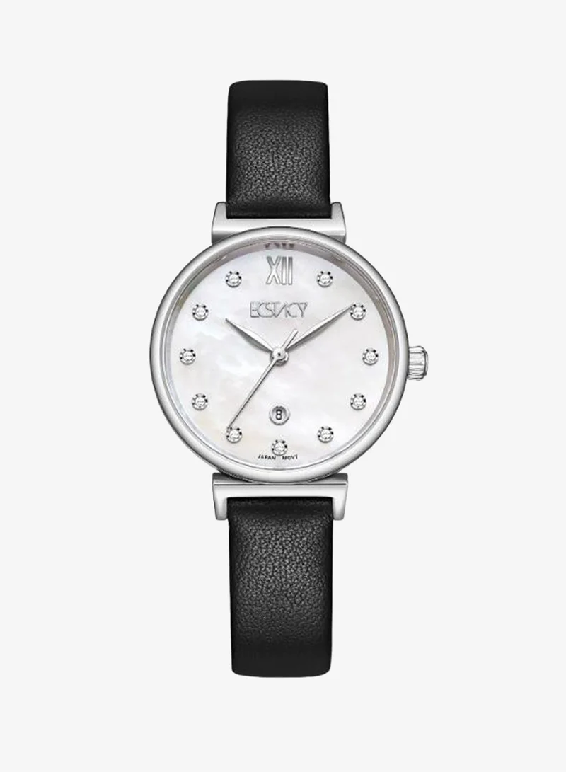 إكستاسي Women's Leather Analog Watch E25507-SLBM - 30mm mm