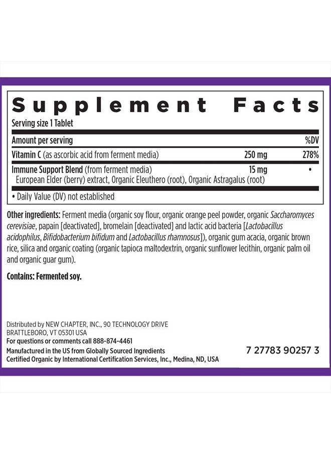 New Chapter - Fermented Vitamin C + Elderberry, ONE Daily for Immune Support & Collagen Protection, Made with Organic Herbs, Certified Vegan, Gluten Free, 60 Count - Image 1