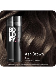 Boldify Hair Fibers (28G) Fill In Fine And Thinning Hair For An Instantly Thicker & Fuller Look - Best Value & Superior Formula -14 Shades For Women & Men - Ash Brown  - Image 2