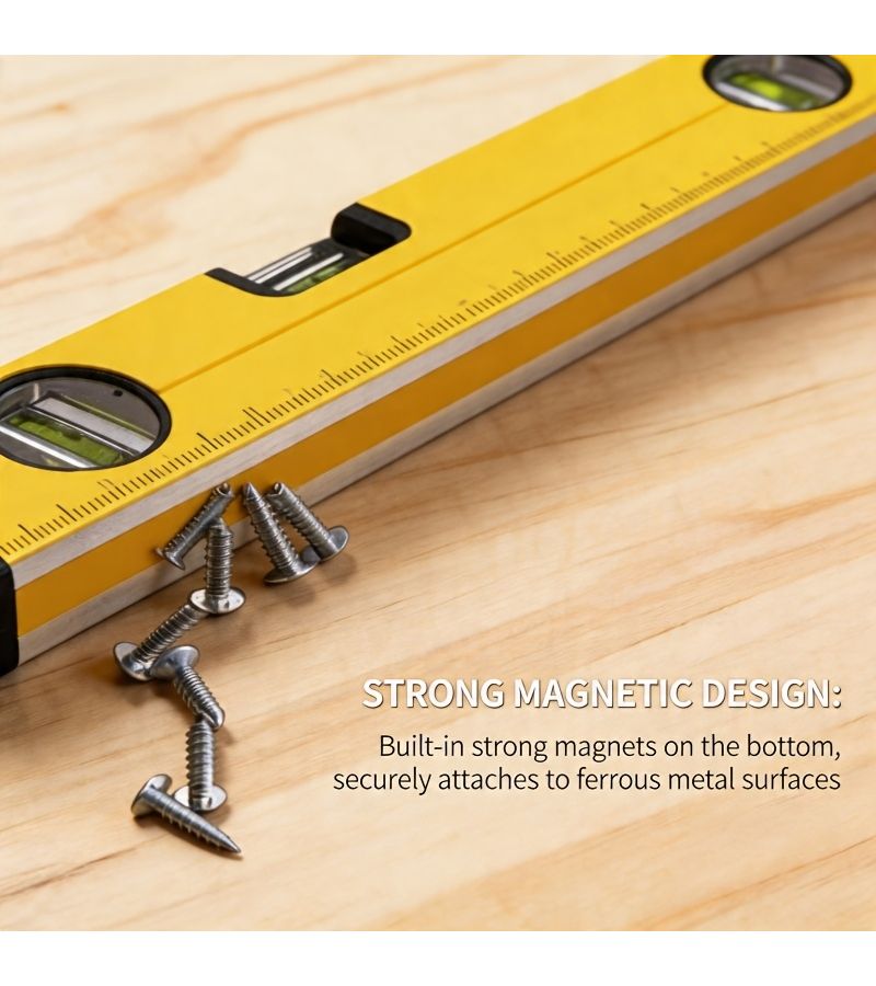 Industrial Grade 300mm Magnetic Spirit Level Carpenter Precision Measuring Ruler - Image 5