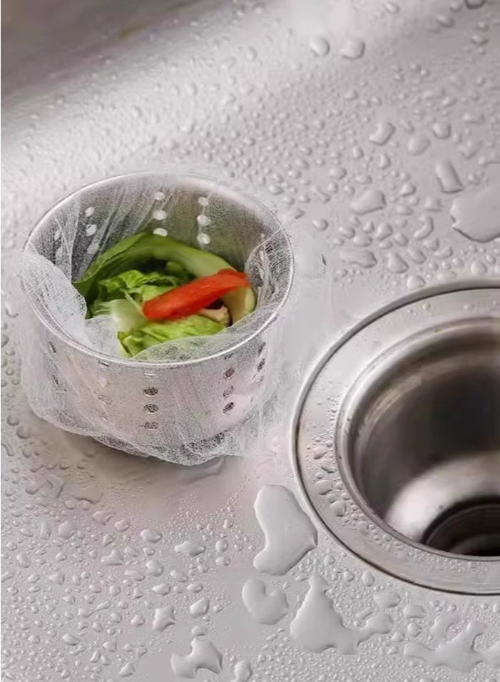 500PCS Disposable Mesh Sink Strainer Bags, Kitchen Sink Strainer Filter Mesh Bag Anti Clogging Elastic Kitchen Sink Strainer Mesh Trash Bag, Fits Most Sizes of Sink Strainer - Image 3