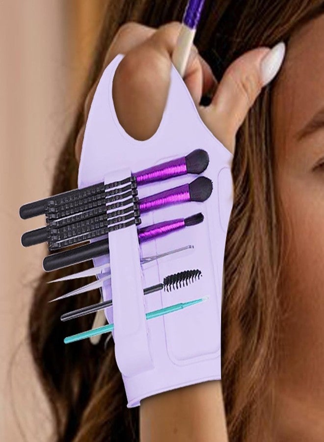 LEKORED Silicone Brush Cleaning Mat Makeup Wristband for Eyeliner Brush Art Supplies Blue Health & Beauty | Makeup | Makeup Tools & Accessories | Brush Cleaners (Purple) - Image 2