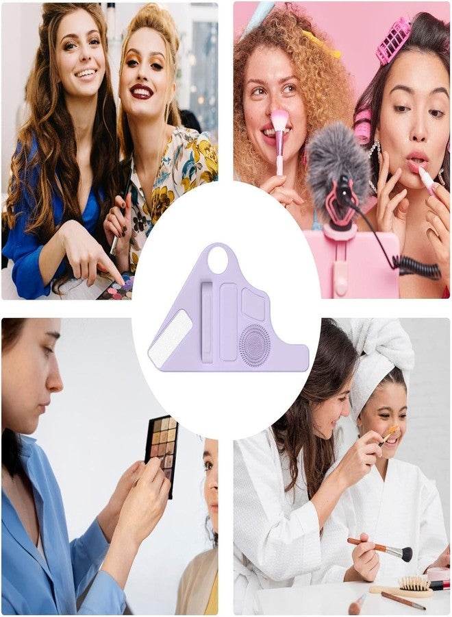 LEKORED Silicone Brush Cleaning Mat Makeup Wristband for Eyeliner Brush Art Supplies Blue Health & Beauty | Makeup | Makeup Tools & Accessories | Brush Cleaners (Purple) - Image 5
