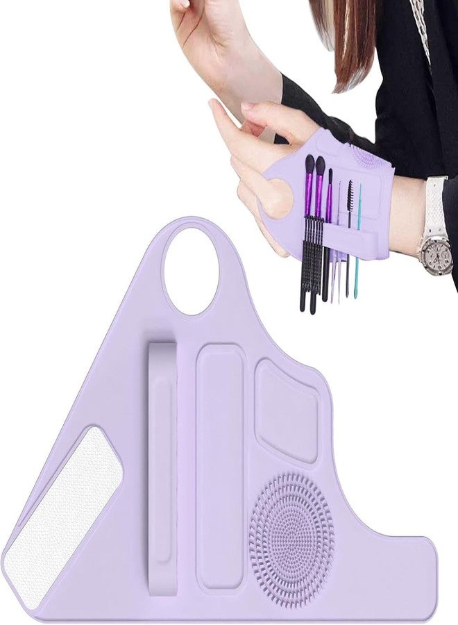 LEKORED Silicone Brush Cleaning Mat Makeup Wristband for Eyeliner Brush Art Supplies Blue Health & Beauty | Makeup | Makeup Tools & Accessories | Brush Cleaners (Purple) - Image 1