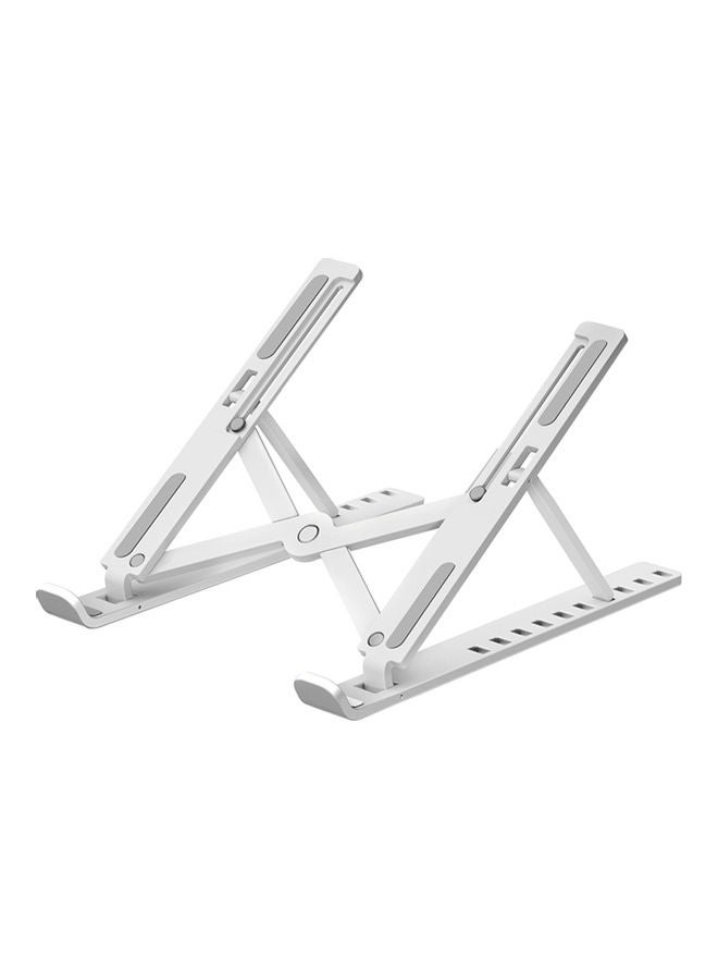 Ultra-thin Adjustable Height Foldable Computer Holder for Laptop Tablet PC White - Image 1