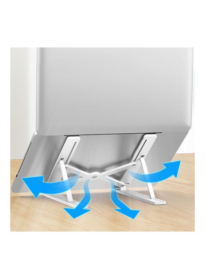 Ultra-thin Adjustable Height Foldable Computer Holder for Laptop Tablet PC White - Image 5