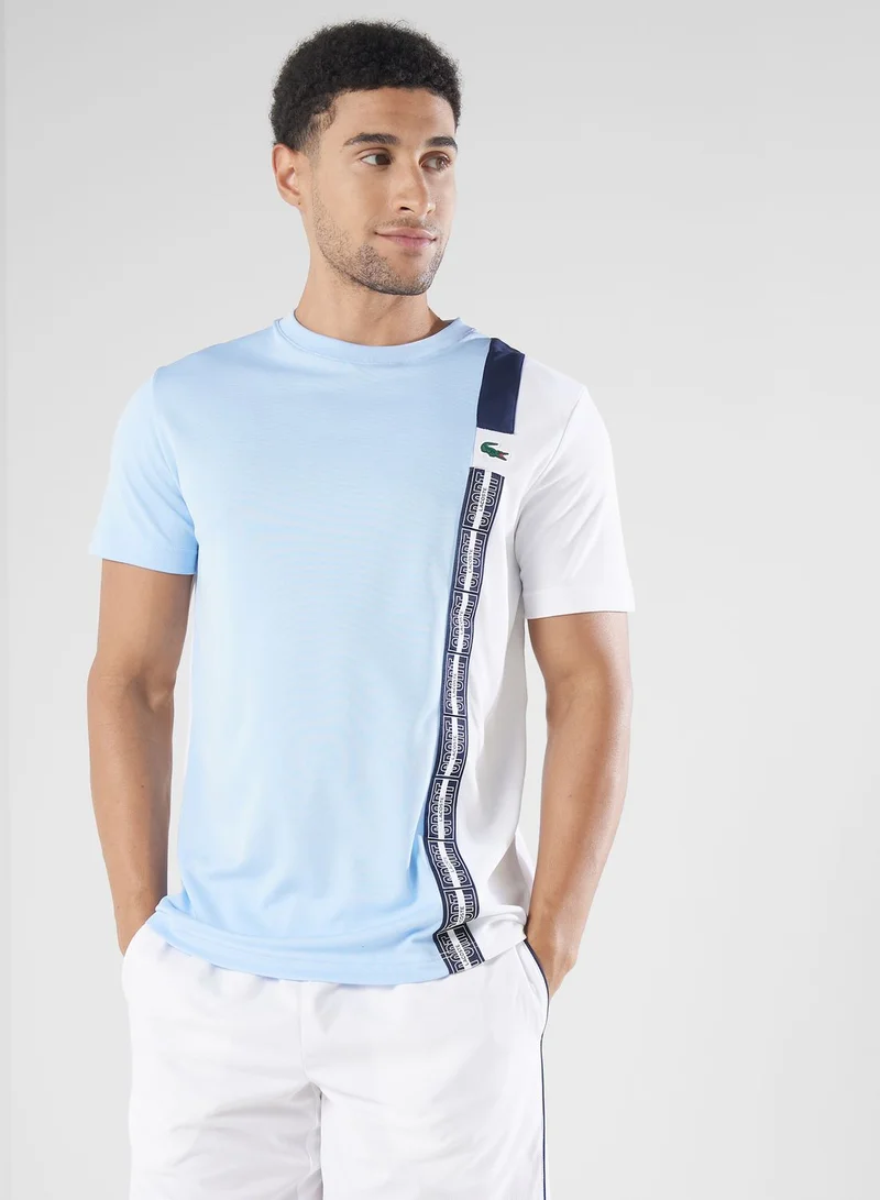 LACOSTE Color Block Crew Neck T-Shirt for Men Best Price Oman