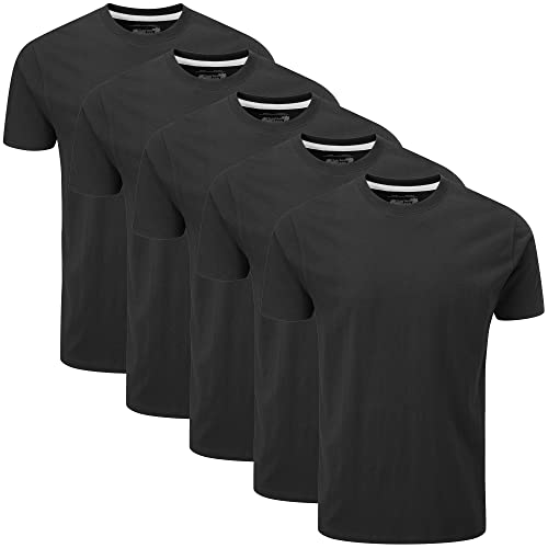 Charles Wilson Men's 5 Pack Midweight Crew Neck T-Shirt (Medium, Black (1222)) - Image 1