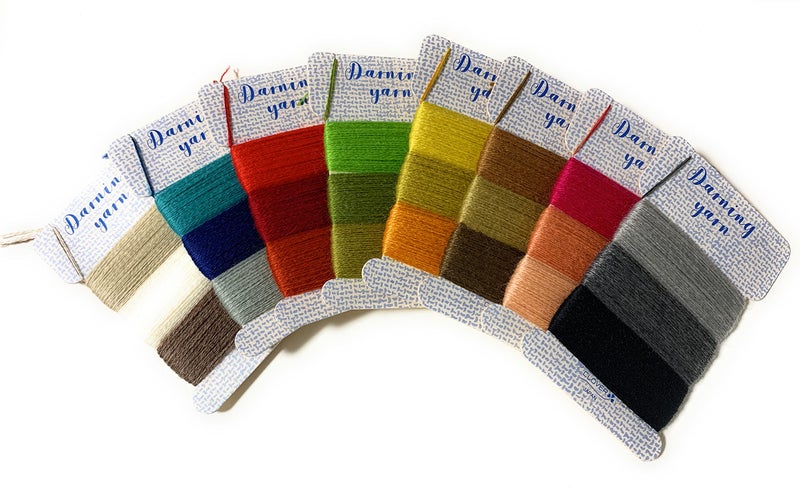 Darning yarn Set Color2 Red Box 24 Color Beige, red, Blue, Green, Yellow, Brown, Pink, Gray - Image 1