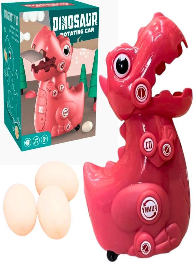 MUNMOLLPlastic Walking Dinosaur Eggs Laying Dinosaur Cygnet Toy with Lights Sound Music Toys for Kids Bump and Go Walking/Crawling Goose Egg Laying Toy for Dino for Kids - Image 1