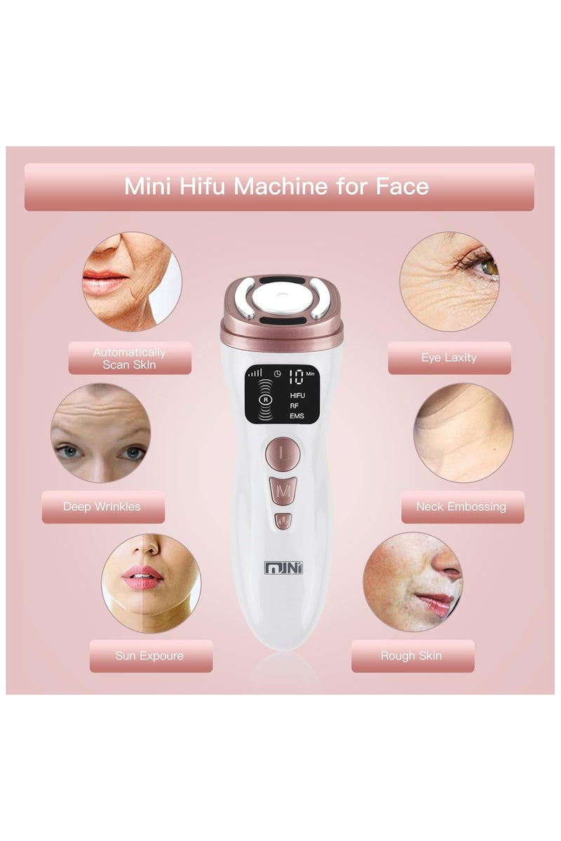 ميني جهاز صغير لتجميل الوجه، 5 سرعات و3 أوضاع لتجديد شباب البشرة، جهاز تجميل البشرة للنساء والذقن والعينين، يساعد على تقليل التجاعيد، (تصنيع اوروبي) - Image 2