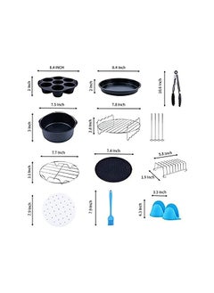 IIEPECA Inch Air Fryer Accessories XL, Compatible with Growise Phillips Ninjia Cosori Cozyna Deep Air Fryer Oven and Deluxe Deep 8 Inch Air Fryer Accessories Set of 12 Fit 4.2QT-6.8QT (8 inch)  - Image 2