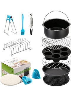 IIEPECA Inch Air Fryer Accessories XL, Compatible with Growise Phillips Ninjia Cosori Cozyna Deep Air Fryer Oven and Deluxe Deep 8 Inch Air Fryer Accessories Set of 12 Fit 4.2QT-6.8QT (8 inch)  - Image 1