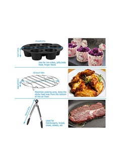 IIEPECA Inch Air Fryer Accessories XL, Compatible with Growise Phillips Ninjia Cosori Cozyna Deep Air Fryer Oven and Deluxe Deep 8 Inch Air Fryer Accessories Set of 12 Fit 4.2QT-6.8QT (8 inch)  - Image 5