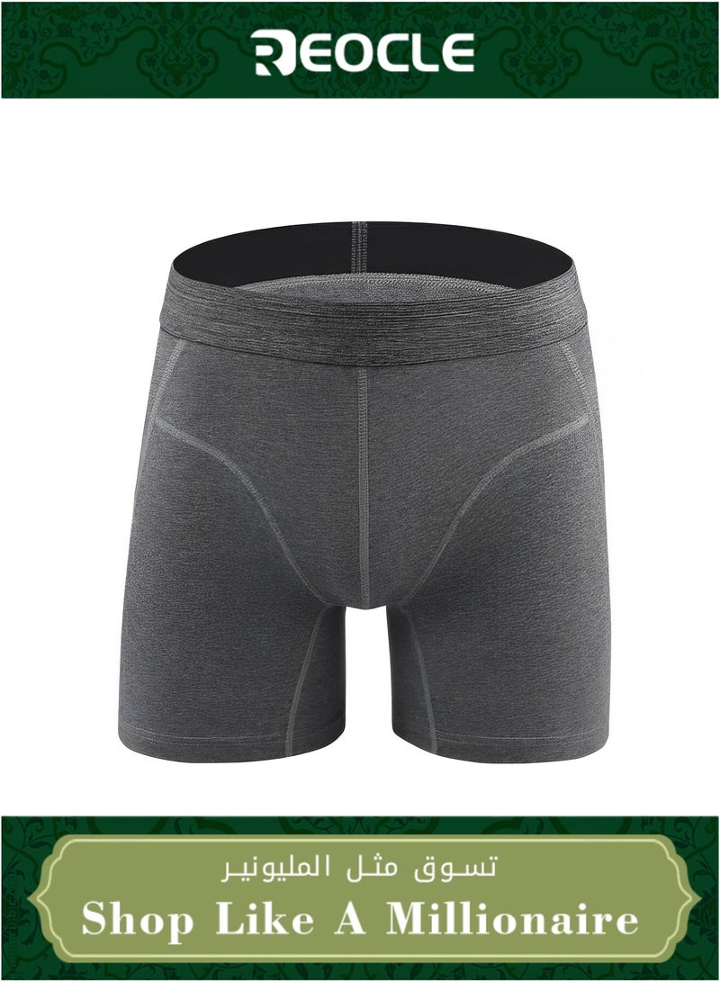 REOCLE Men's Boxer Briefs Soft and Breathable Cotton Underwear Cotton Huge Pouch Trunks Short Leg Underwear  - Image 1