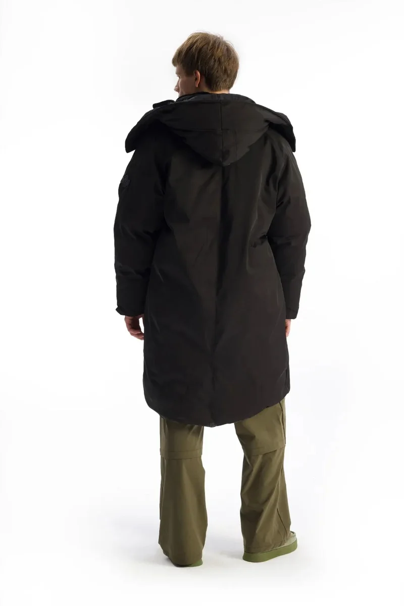 Giesto Black GIESTO Hooded Long Puffer Jacket with Pockets for Men | Best Price UAE