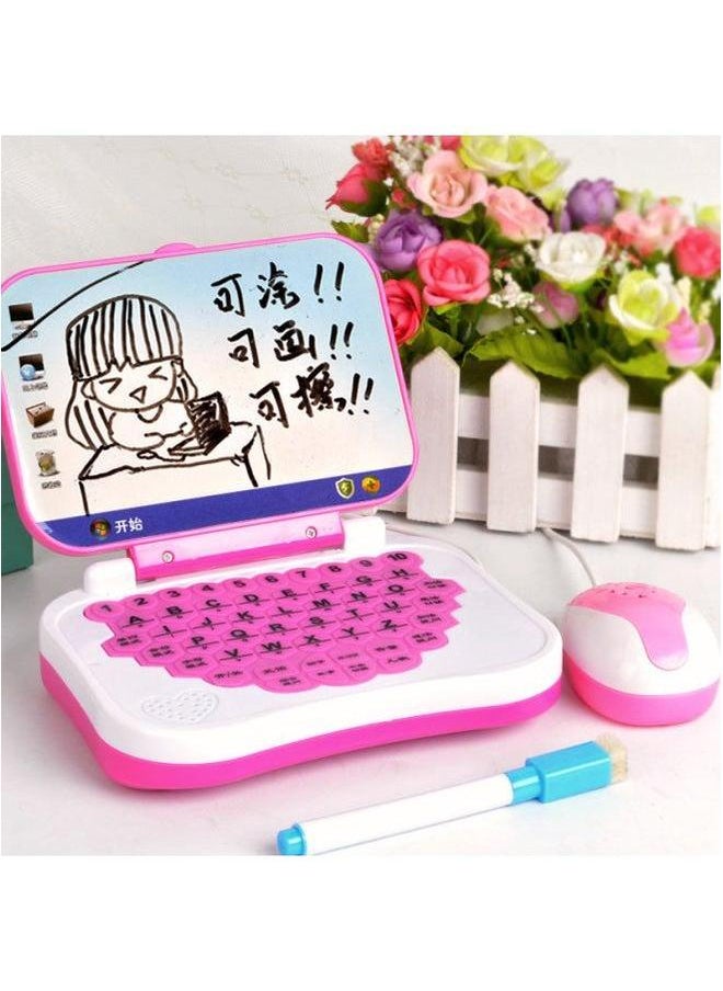 null - Puzzle Story Machine Infant Chinese And English Learning Small Computer Toy Folding Cartoon Children's Tablet Early Education Machine-Color:Light Mouse [blue] Send Pen - Image 1