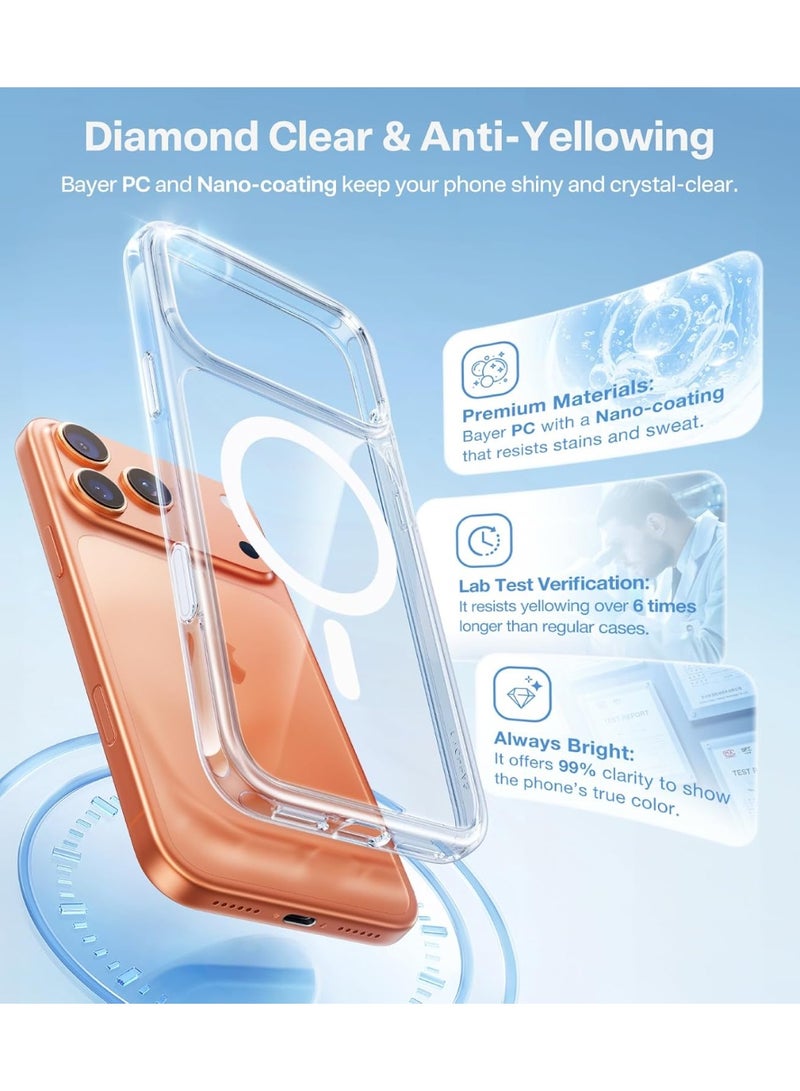 Magsafe Case for iPhone 17 Pro Max Magsafe Clear Cover Magnetic Wireless Charging Support, Shockproof Protection, Scratch-Resistant for iPhone 17 Pro Max - Clear - Image 2
