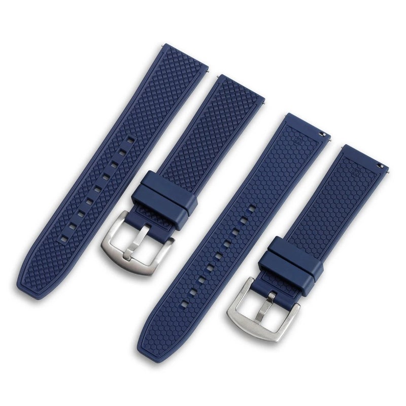 Bluejw 18/19/20/21/22/24mm FKM Rubber Watch Strap Replacement – Breathable Sports Band for Smartwatches and Fitness Trackers - Image 2