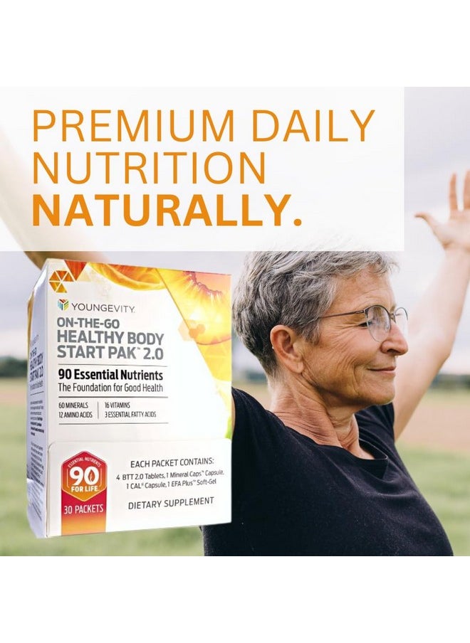 youngevity - Youngevity On-The-Go Healthy Body Start Pak 2.0 - Includes Multi-Vitamins, Minerals, EFAs, & Amino Acids | 90 Essential Nutrients | 30-Day Supply - Image 1