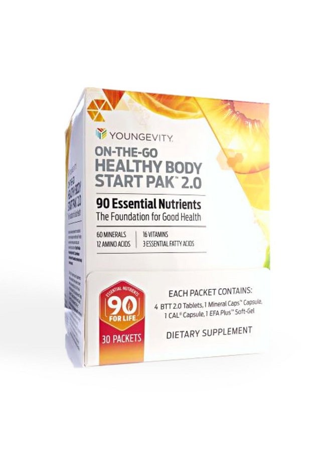 youngevity - Youngevity On-The-Go Healthy Body Start Pak 2.0 - Includes Multi-Vitamins, Minerals, EFAs, & Amino Acids | 90 Essential Nutrients | 30-Day Supply - Image 1