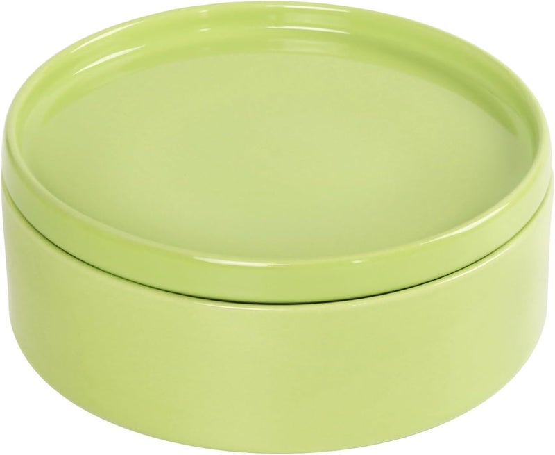 jinsongdafa Mini Casserole Dish 23 Ounce French White Ceramic Bakeware Set with Lids Chip and Crack Resistant Stoneware Baking Dish Microwave Dishwasher Oven Freezer and Fridge Safe Green 71 - Image 1