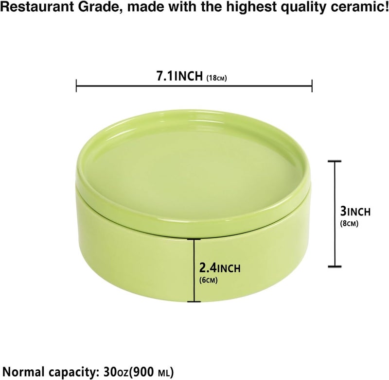 jinsongdafa Mini Casserole Dish 23 Ounce French White Ceramic Bakeware Set with Lids Chip and Crack Resistant Stoneware Baking Dish Microwave Dishwasher Oven Freezer and Fridge Safe Green 71 - Image 2