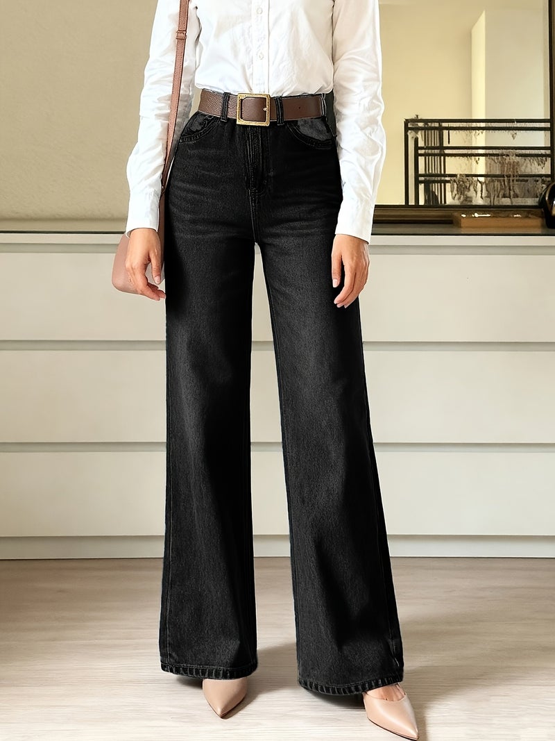 996500# Women's Denim Pants, Fashionable and Elegant, Soft and Comfortable, Casual and Trendy, Loose and Versatile Wide-Leg Women's Denim Pants - Image 5