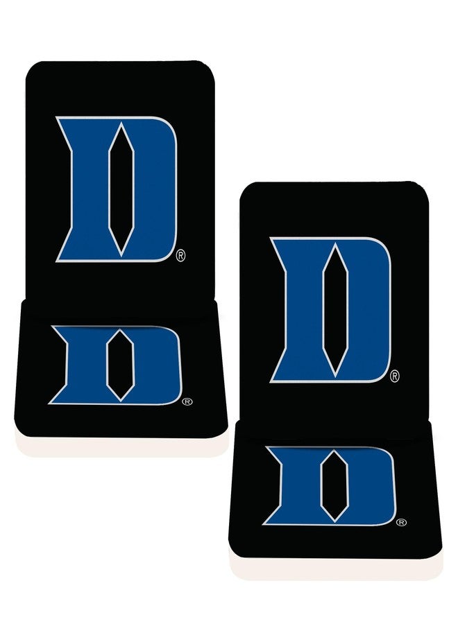 Desert Cactus Duke University Square Ceramic Coasters 4 Pack Blue Devils Absorbent Drink Coasters with Cork Backing (Design B) - Image 1