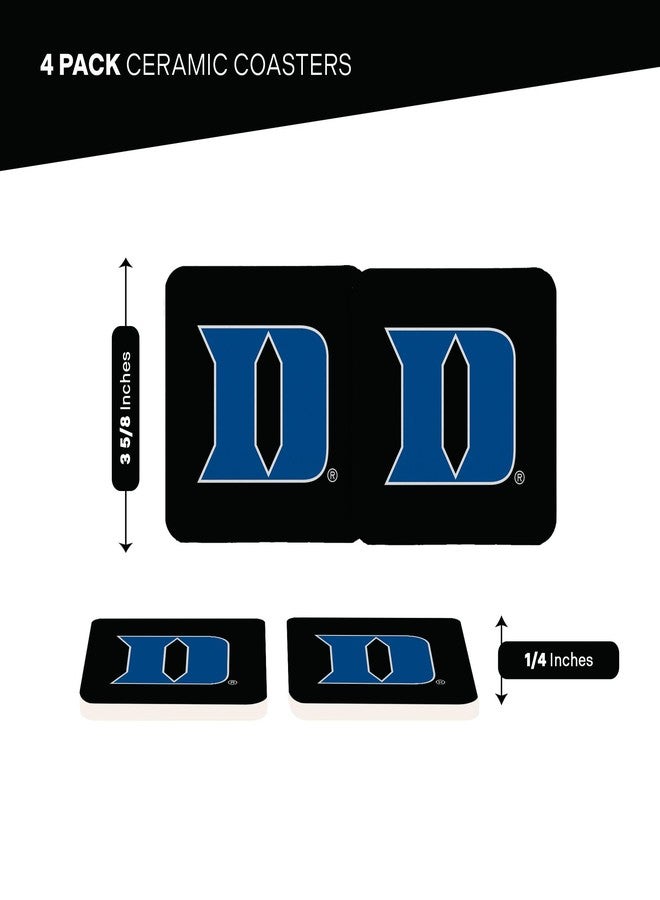 Desert Cactus Duke University Square Ceramic Coasters 4 Pack Blue Devils Absorbent Drink Coasters with Cork Backing (Design B) - Image 2