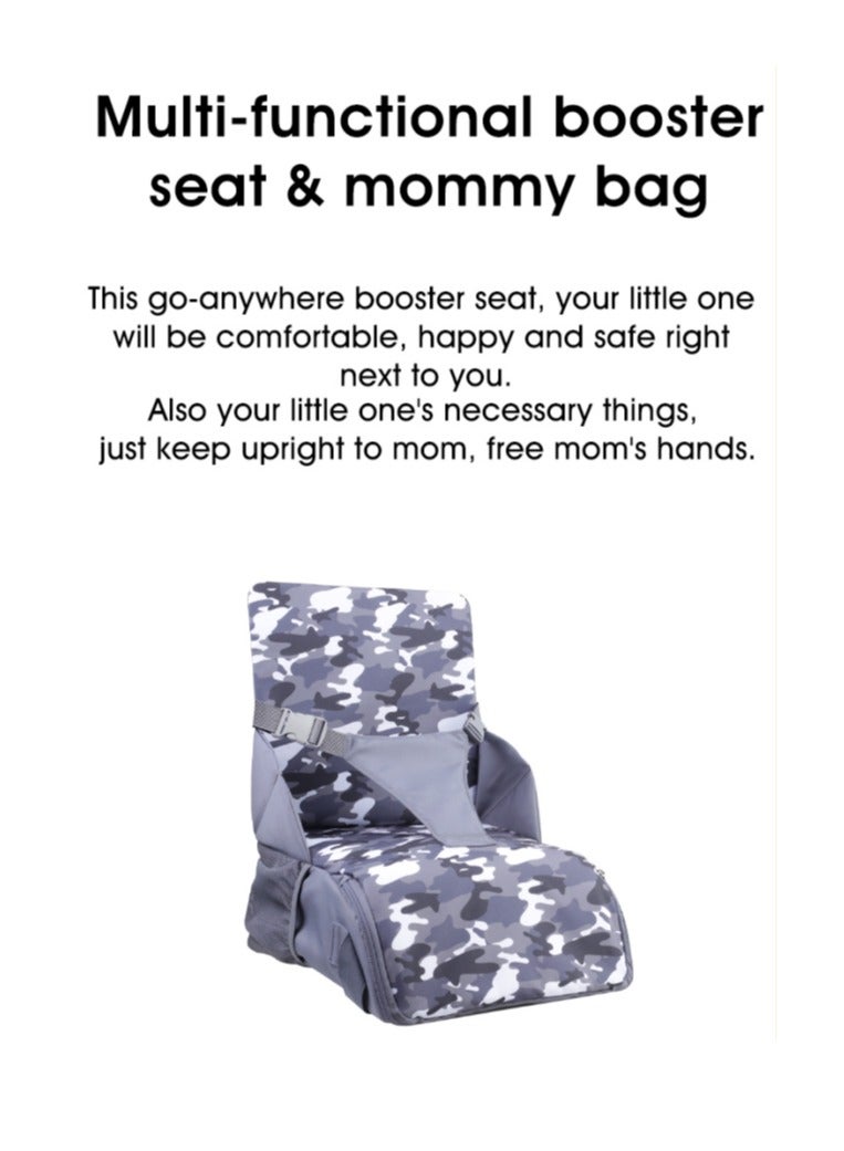 Camouflage style New Multi-Functional And Large Capacity Single Shoulder Mommy Bag For Baby outings, Portable Stool Style Travel, Dining Chair, Mommy Bag - Image 3