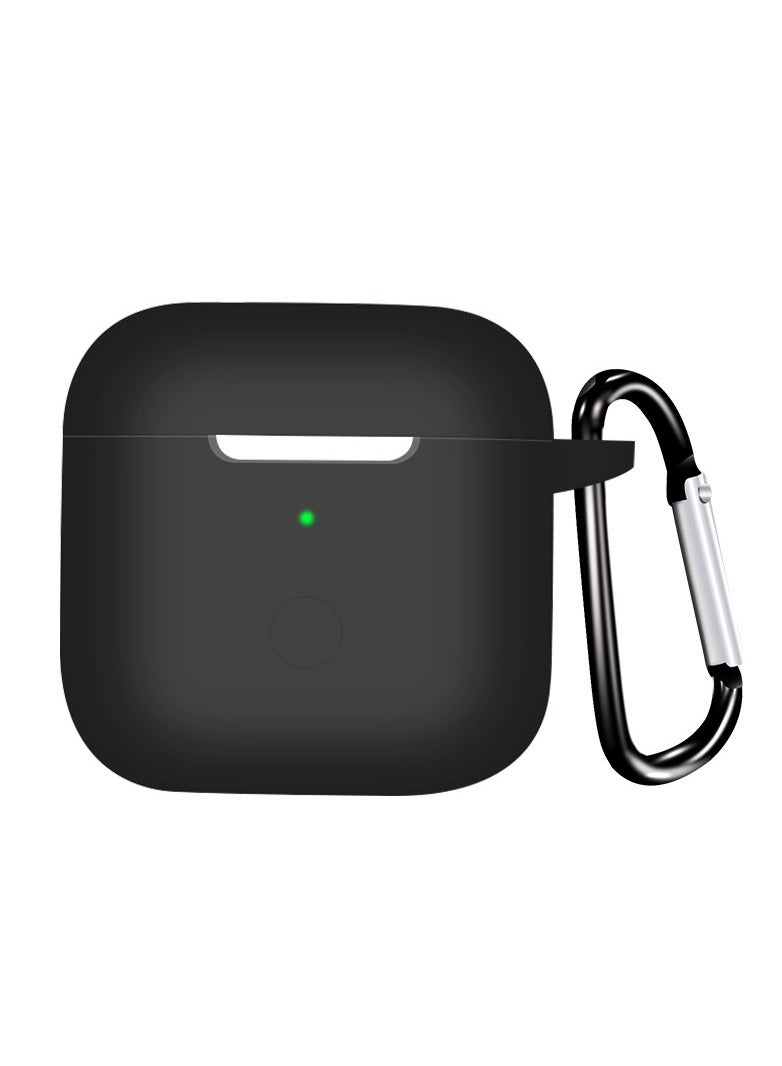 Silicone Earphone Case for Xiaomi Redmi Buds 3 with Carabiner/Black - Image 2