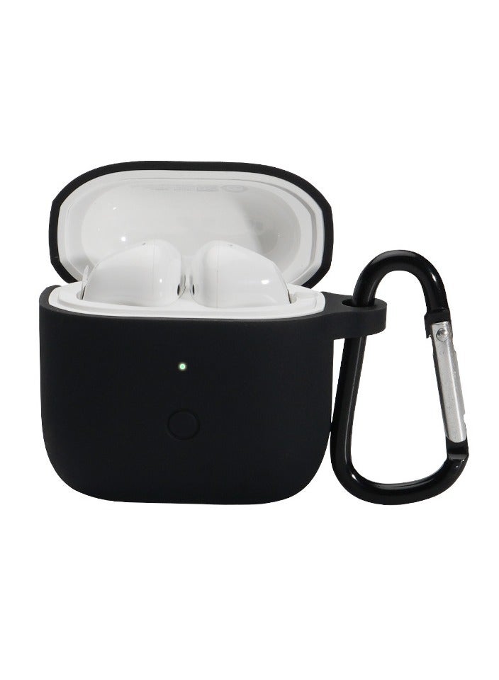 Silicone Earphone Case for Xiaomi Redmi Buds 3 with Carabiner/Black - Image 4