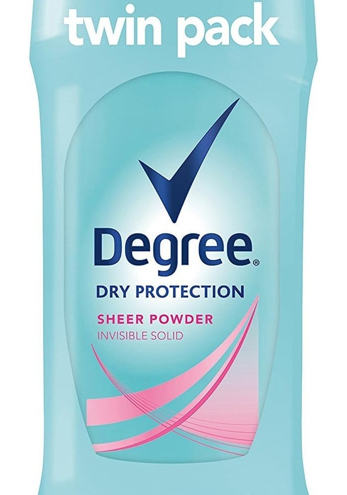 Degree Dry Protection Antiperspirant Deodorant, Sheer Powder, Twin Pack (2 x 2.6 Ounce) - Image 1