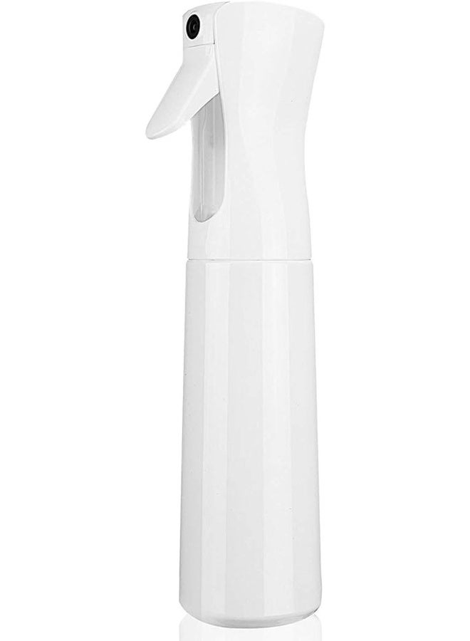 Spray Bottle For Hair (10.1Oz/300Ml) - Continuous Ultra Fine Mist Sprayer – For Hairstyling, Cleaning, Salons, Plants, Essential Oil & More - White