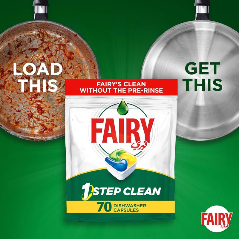 1 Step Clean Automatic Dishwasher Tablets With Alternative Power to Bleach, Lemon Scent, 70 Tablets - Image 2