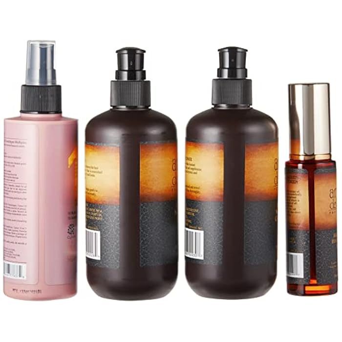 argan de luxe مجموعة شامبو وبلسم أركان ديلوكس الاحترافي، رذاذ 10 في 1، سيروم زيت الأركان المغربي - Image 3