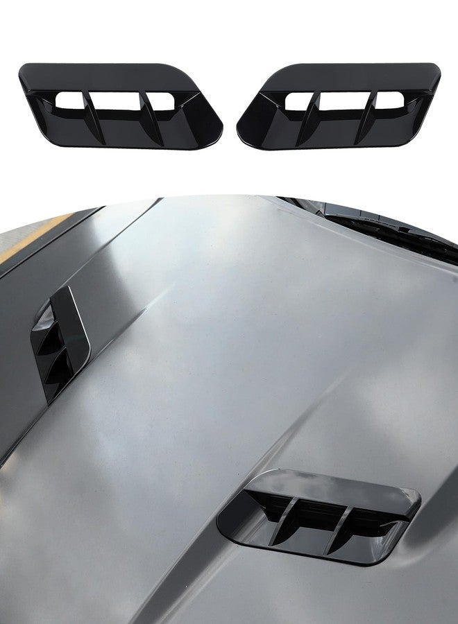 JOSHELA for Challenger Hood Vent Cover Trim Fit for Dodge Challenger 2015 up Black Exterior Accessories 2pcs - Image 1