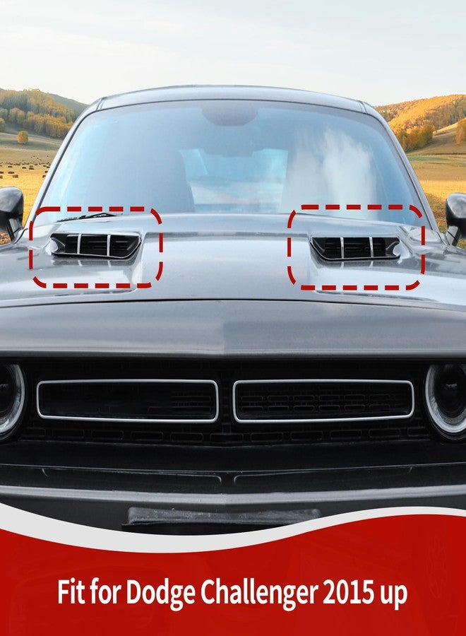 JOSHELA for Challenger Hood Vent Cover Trim Fit for Dodge Challenger 2015 up Black Exterior Accessories 2pcs - Image 4