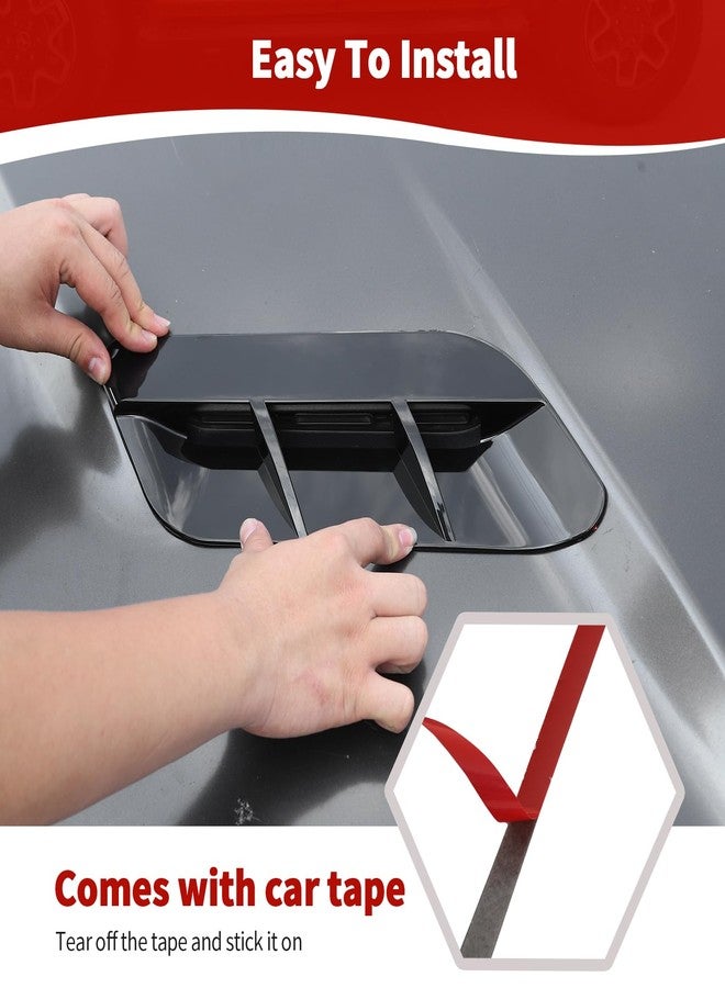 JOSHELA for Challenger Hood Vent Cover Trim Fit for Dodge Challenger 2015 up Black Exterior Accessories 2pcs - Image 5