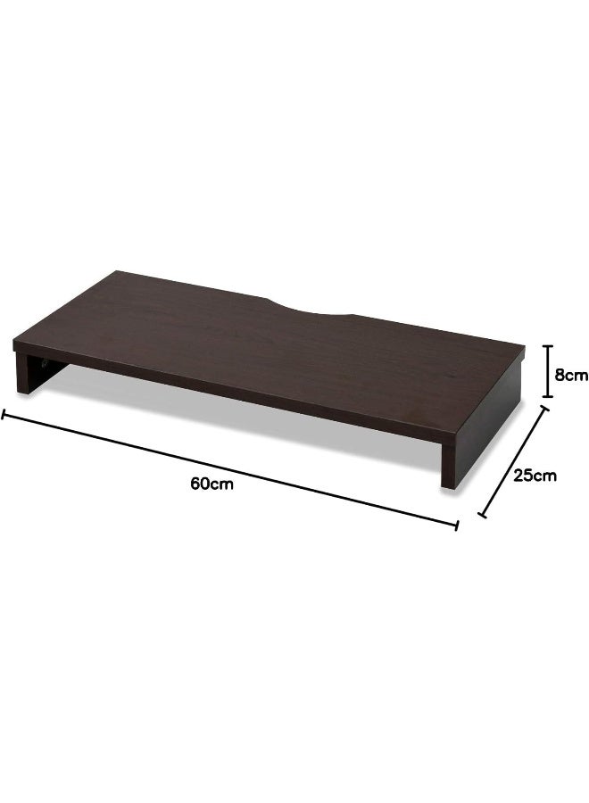 Horoof Market Horoof Home® Wooden Monitor Stand – Scratch, Stain, Moisture & Heat Resistant Desktop Riser – Compact Computer Stand (60 x 25 x 8 cm, Brown) - Image 2